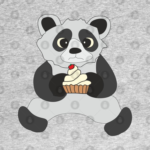 Panda with cupcake by Alekvik